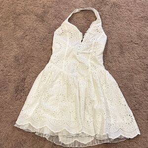 NWT! Cotton Embroidered Halter Dress